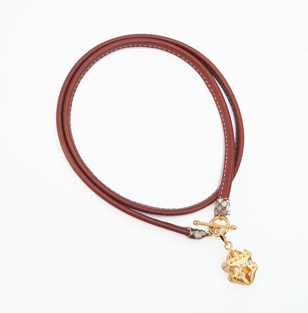 Interchangeable Leather Wrap Necklace Component