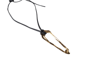 IMAGINE Long Link Gold on Leather Cord