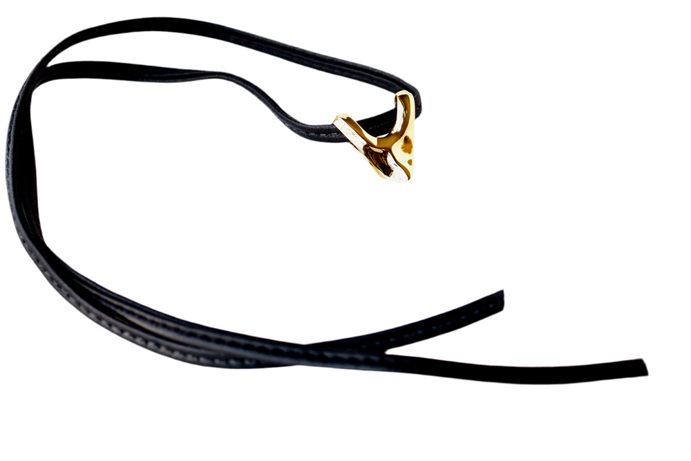 IMAGINE Arrow Pendant on Leather Cord Gold