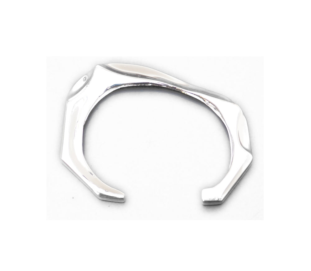 Fortitude Asymmetrical Bangle Bracelet Silver